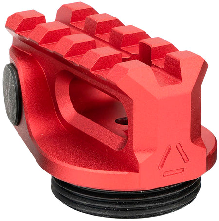 Strike Industries Red Anodized AR Picatinny Stock Adapter 4-Slot Rail with Anti-Loosening Detent