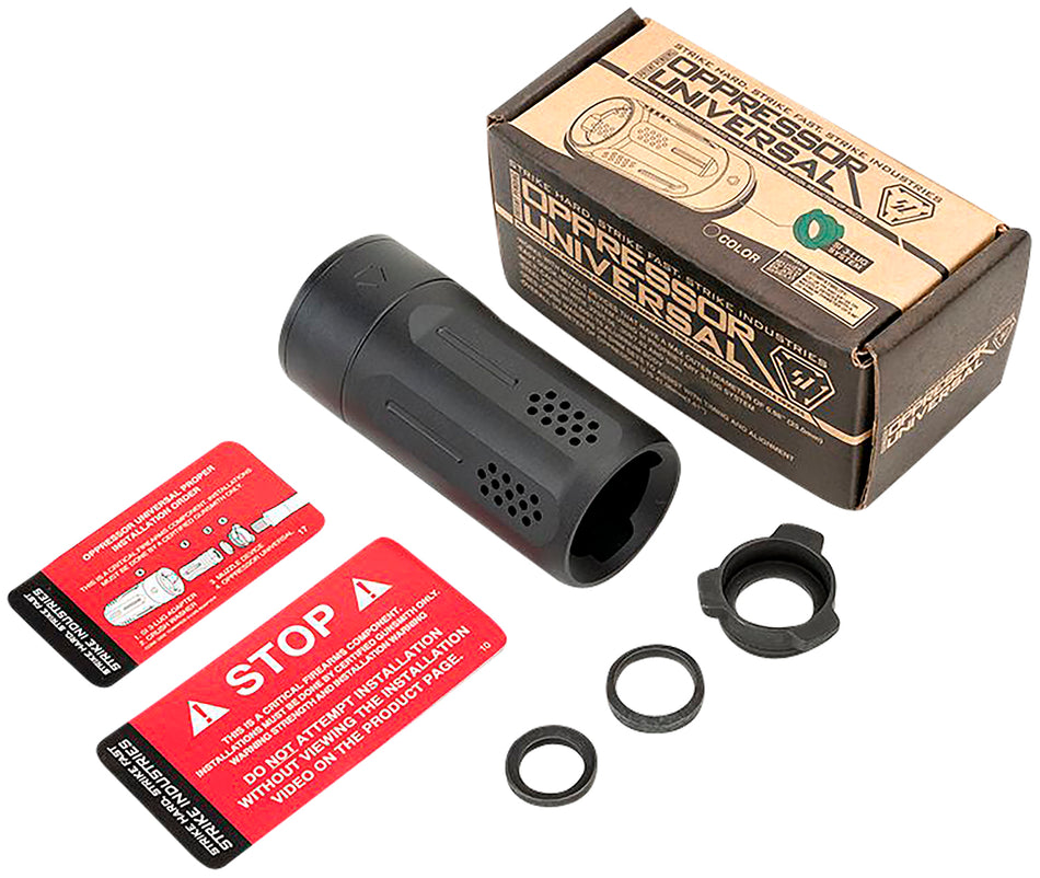 Strike Industries BSOPPRESSORUBK Oppressor Universal Blast Shield .223/5.56/.308/9mm Black 1/2" & 5/8" Threads