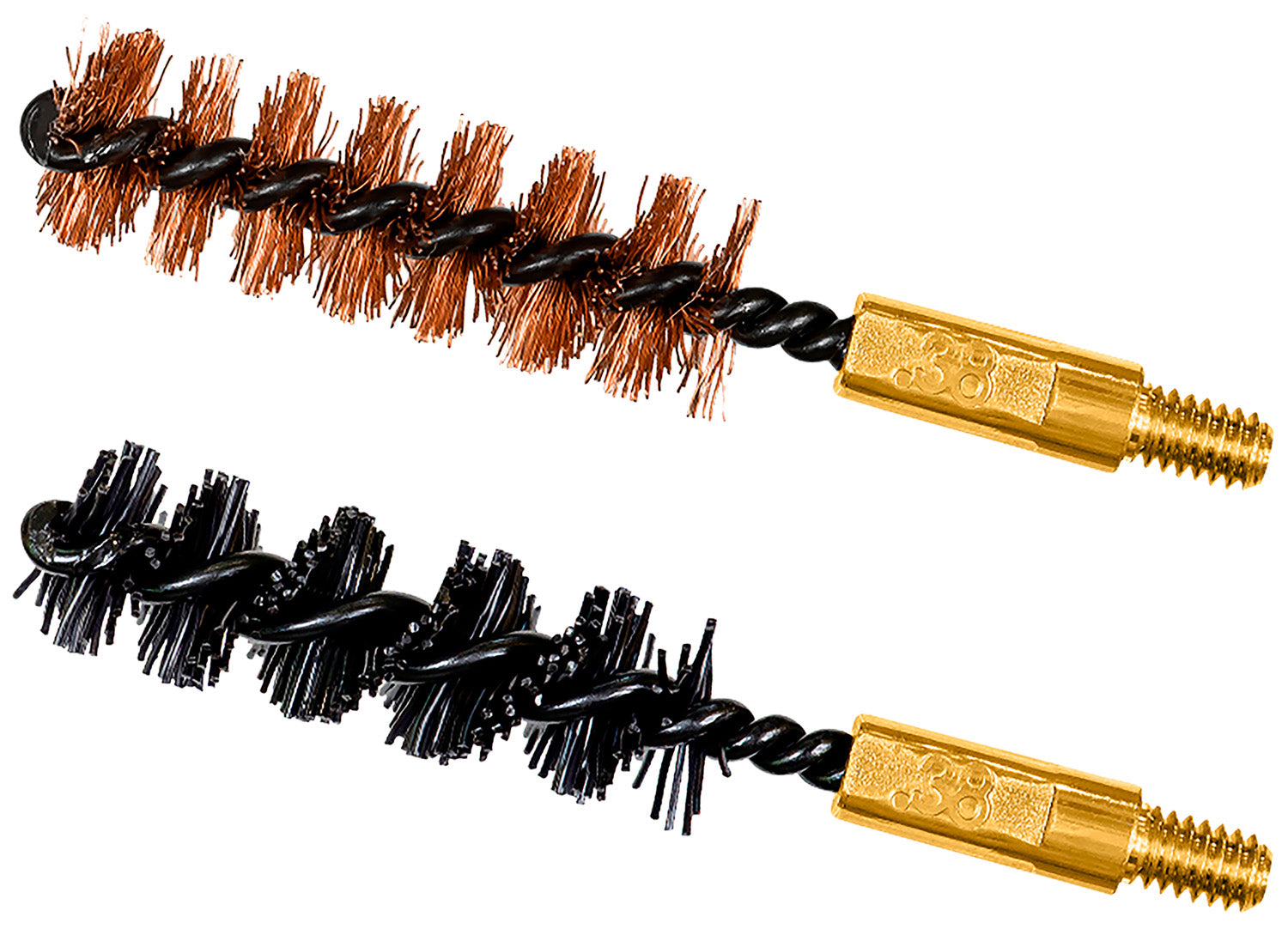Otis FG338NB 2" Bore Brush Set for 9mm/38 Spl/375/380 Cal 8-32" Thread Bronze/Nylon 2-Piece Pack