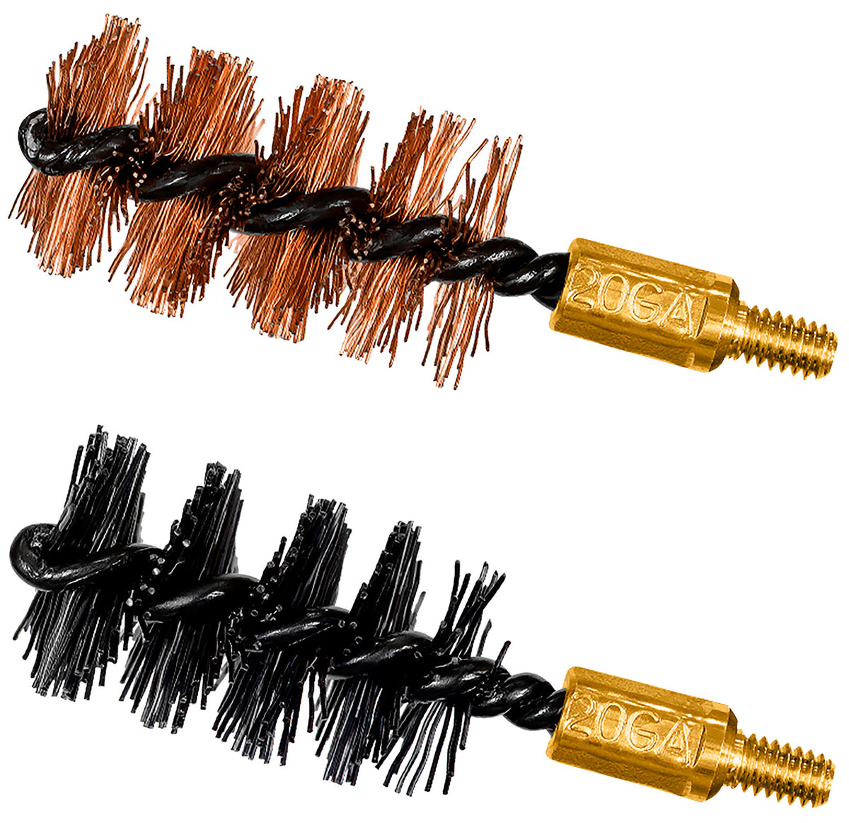 Otis FG520NB 2" Bore Brush Set for 20 Gauge Shotgun Bronze/Nylon Bristles 2-Piece Pack