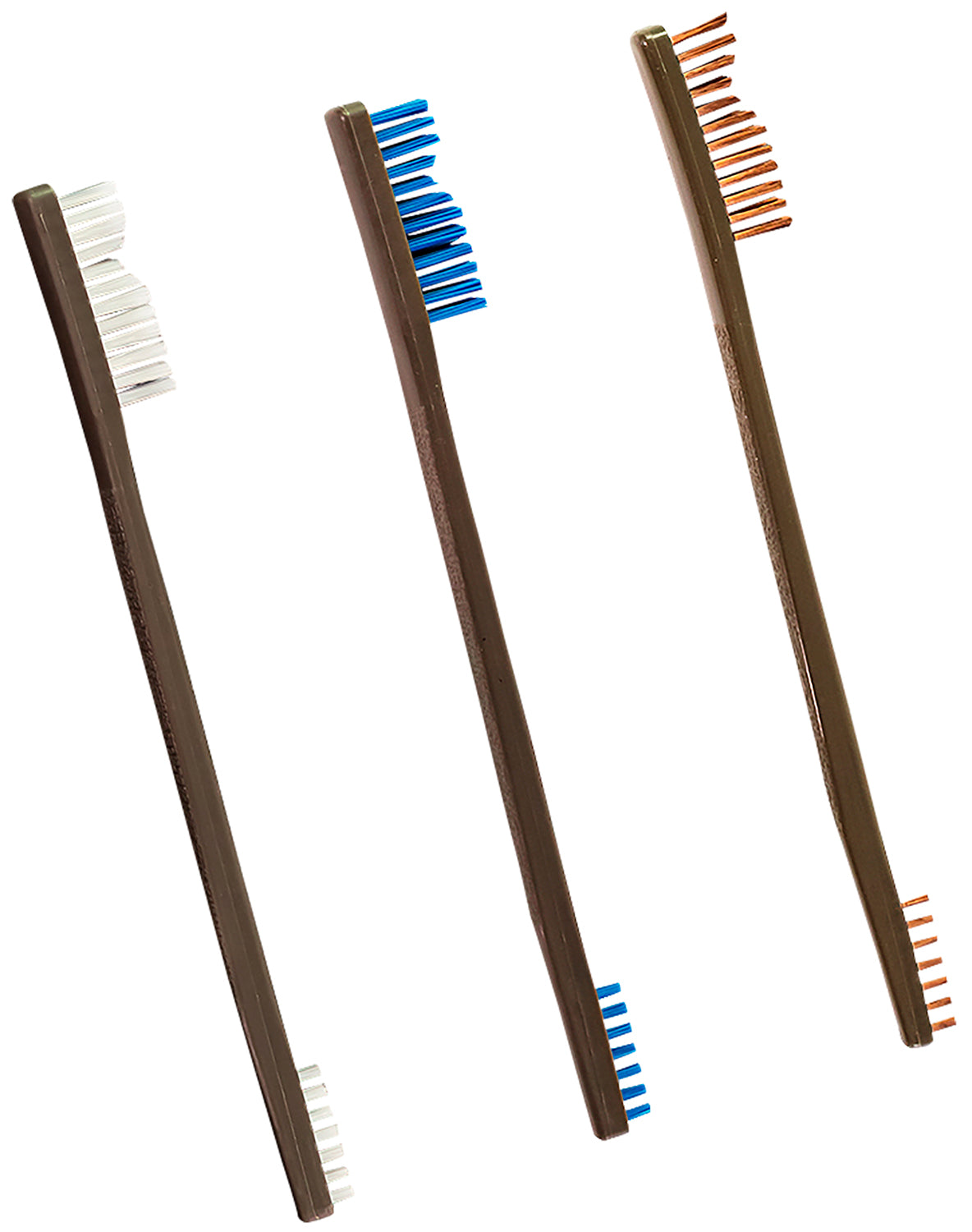 Otis FG3163 Multi-Bristle All Purpose Firearm Cleaning Brushes Bronze/Nylon/Steel Double-End 3 Pack