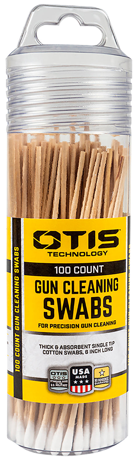 Otis FG241100 Precision Gun Cleaning Swabs Cotton on Wood Handle 6" Long 100 Pack