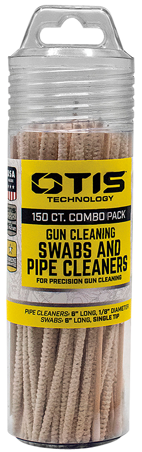 Otis FG241857 Firearm Cleaning Combo 100 Cotton Swabs Plus 50 Pipe Cleaners with Storage Tube