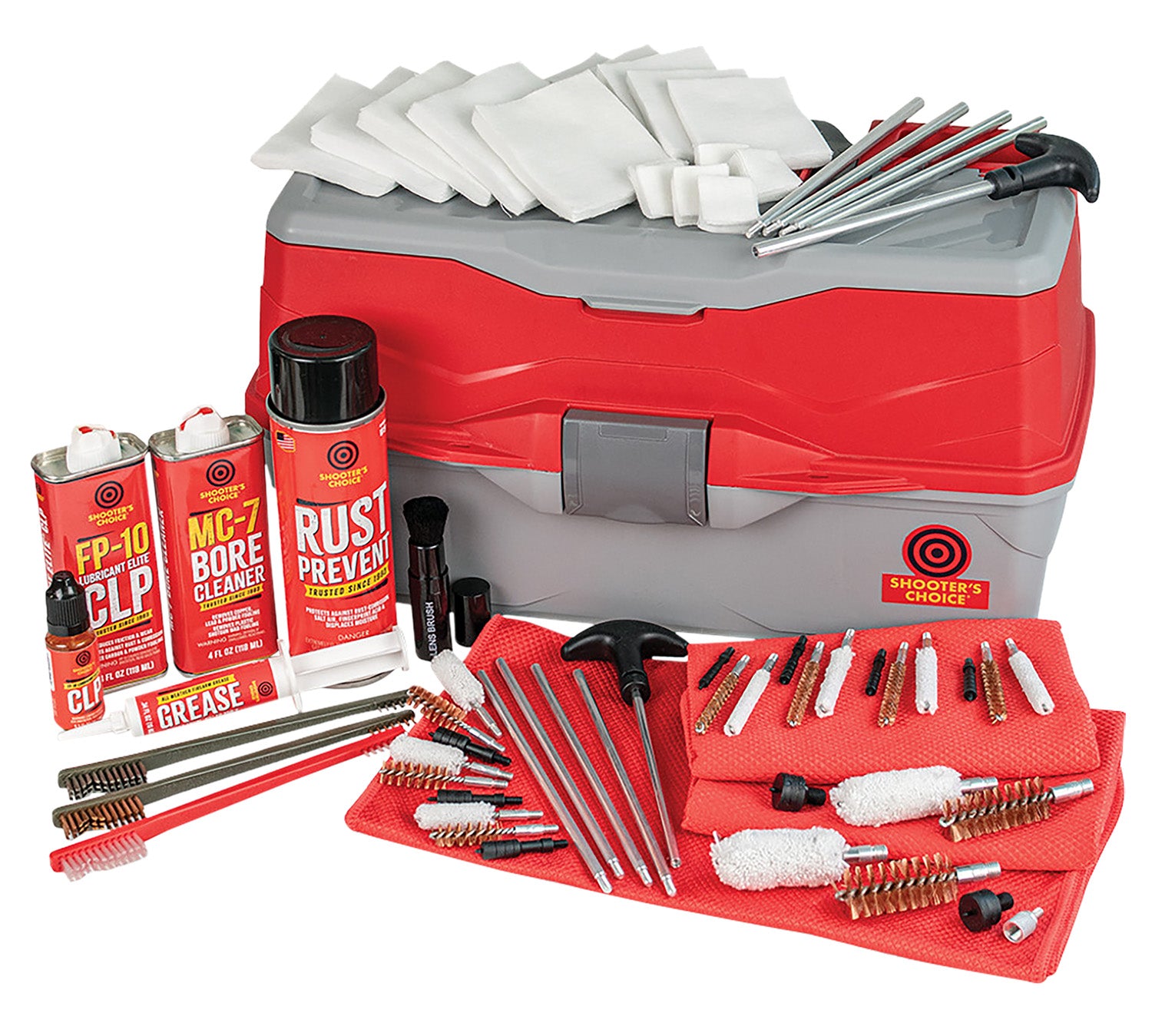 Shooters Choice Bullseye Box 900MC Universal Firearm Cleaning Kit Multi-Caliber 12 Gauge