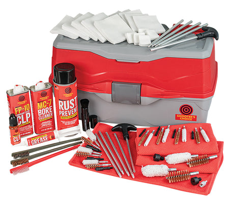 Shooters Choice Bullseye Box 900MC Universal Firearm Cleaning Kit Multi-Caliber 12 Gauge