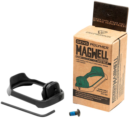 Strike Industries Flared Magwell for Glock 19 & 23 Gen5 9mm/.40 S&W, Black Polymer