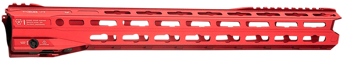 Strike Industries Red Aluminum 17" GridLok Lite M-LOK Handguard with Quick Detach for AR-15