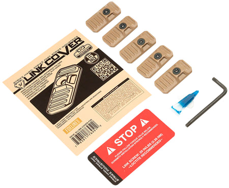Strike Industries Flat Dark Earth M-LOK Keymod LINK Rail Covers Polymer 5 Pack