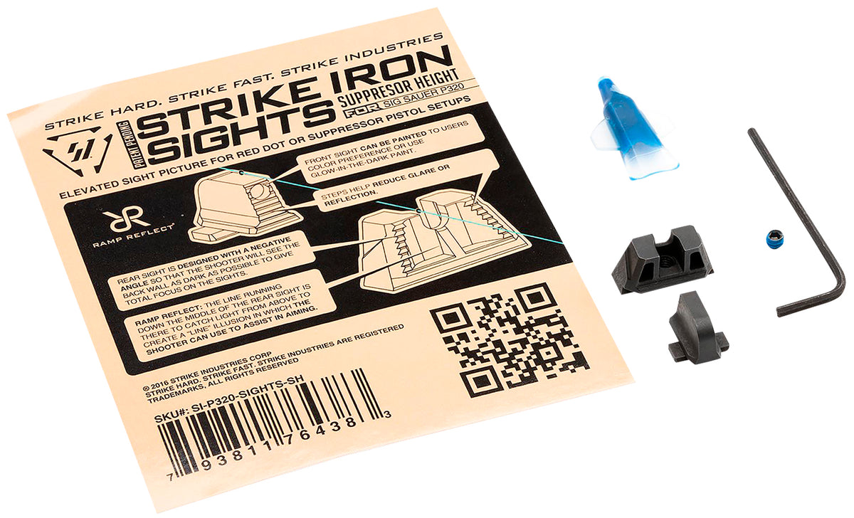 Strike Iron Sights Suppressor Height for Sig Sauer P320 with Rear Dovetail – Black