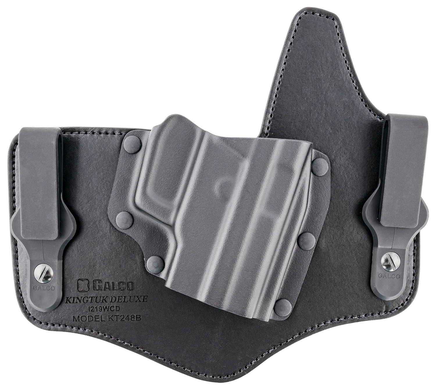 Galco KT248B KingTuk Deluxe IWB Black Kydex and Leather Holster Sig Sauer P220 P226 UniClip Right Hand
