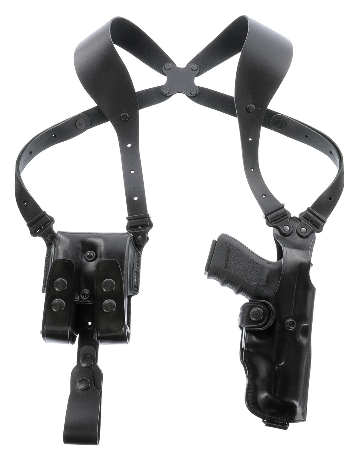 Galco VHS4212B VHS 4.0 Black Leather Harness Shoulder Holster for 1911 5" Barrel Ambidextrous Up To 56" Chest