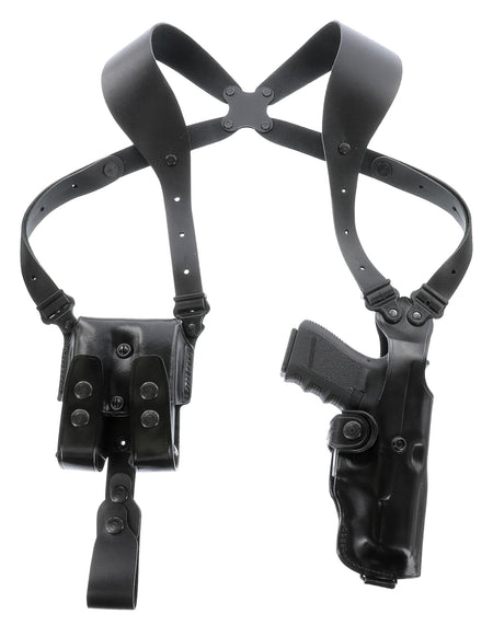Galco VHS4212B VHS 4.0 Black Leather Harness Shoulder Holster for 1911 5" Barrel Ambidextrous Up To 56" Chest