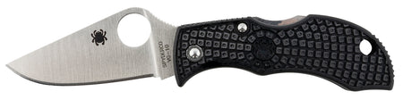 Spyderco Manbug Folder 1.95" Stonewashed VG-10 Stainless Plain Blade Black FRN Handle Keychain Ready