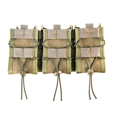 High Speed Gear Triple Rifle TACO Shingle Mag Pouch OD Green Nylon MOLLE Mount