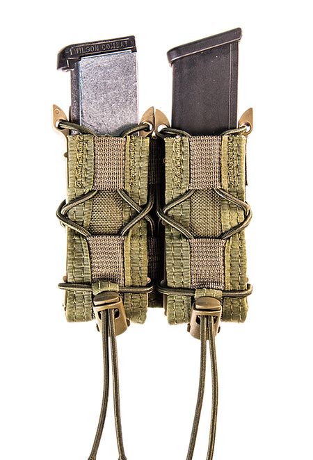 High Speed Gear Double Pistol TACO Pouch OD Green Nylon w/ MOLLE Clips