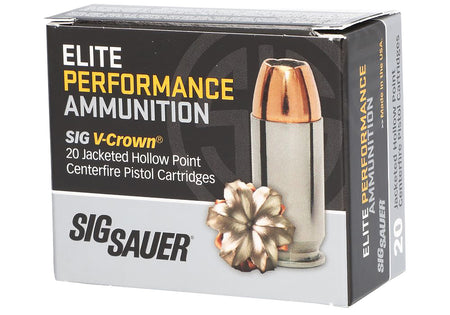 Sig Sauer Elite Performance 10mm Auto 200 grain V Crown Jacketed Hollow Point ammunition