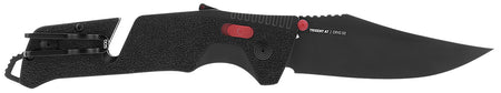 SOG SOG11120141 Trident AT Tactical Folder 3.70" Clip Point Plain Blade Black/Red Accents AT-XR Lock