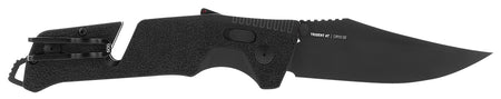 SOG SOG11120541 Trident AT Tactical Folding Knife 3.70" Plain Clip Point Blade Blackout Handle AT-XR Lock
