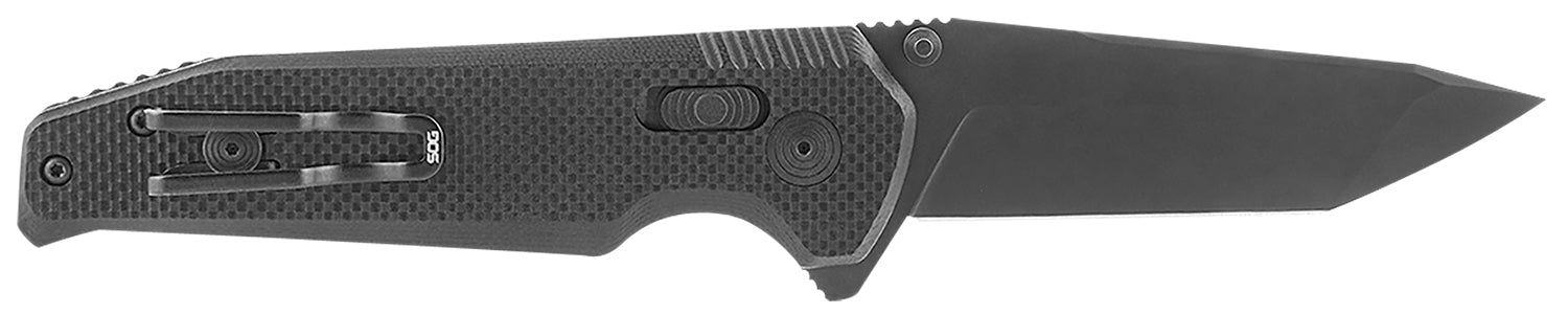 SOG Vision XR 3.36" Plain Tanto Folding Knife Black TiNi Cryo CTS XHP Steel Blade Black G10 Handle