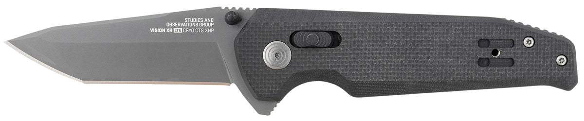 SOG Vision XR LTE 3.36" Straight Tanto Folding Knife Cryo CTS XHP Steel Blade Black G10 Handle