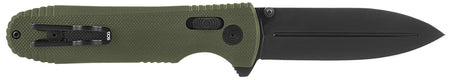SOG Pentagon XR 3.60" Plain Spear Point Folding Knife Black TiNi Cryo CTS XHP Blade OD Green G10 Handle Includes Pocket Clip