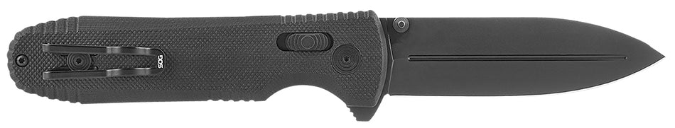 SOG Pentagon XR LTE 3.60" Graphite TiNi Spear Point Folding Knife Cryo CTS XHP Blade Black G10 Handle Includes Belt Clip