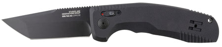 SOG SOG15380357 SOG-TAC Auto 3.43" Tanto Folding Knife Plain Black TiNi D2 Steel Blade Black Aluminum Handle