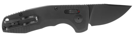 SOG SOG15381157 SOG-TAC Auto Compact 1.96" CA Straight Back Plain Black TiNi D2 Steel Blade Black Aluminum Handle w/ Clip