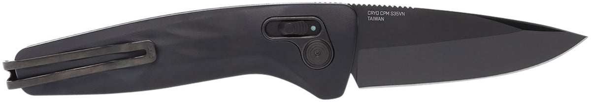 SOG SOG15730157 One-Zero Auto 3.10" Folder Plain Black Chrome CPM S35VN SS Blade Black Sculpted Aluminum Handle