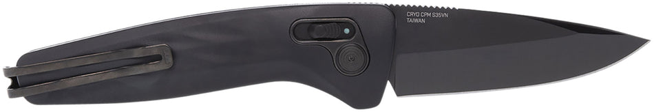 SOG SOG15730157 One-Zero Auto 3.10" Folder Plain Black Chrome CPM S35VN SS Blade Black Sculpted Aluminum Handle