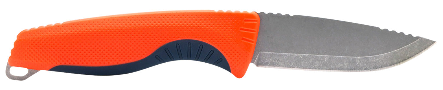 SOG SOG17410341 Aegis FX 3.70" Fixed Drop Point 4116 Krupp Satin Blade, Rescue Red/Indigo GRN Handle, Sheath Included