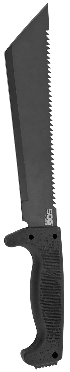 SOG SOGfari 10" Compact Machete Hardcased Stainless Steel Blade Black Kraton Handle 16" Overall Length with Sheath