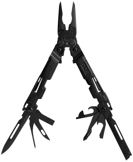 SOG PowerAccess Black Stainless Steel Multi-Tool 5.90" Long 18 Tools Compound Leverage Mechanism