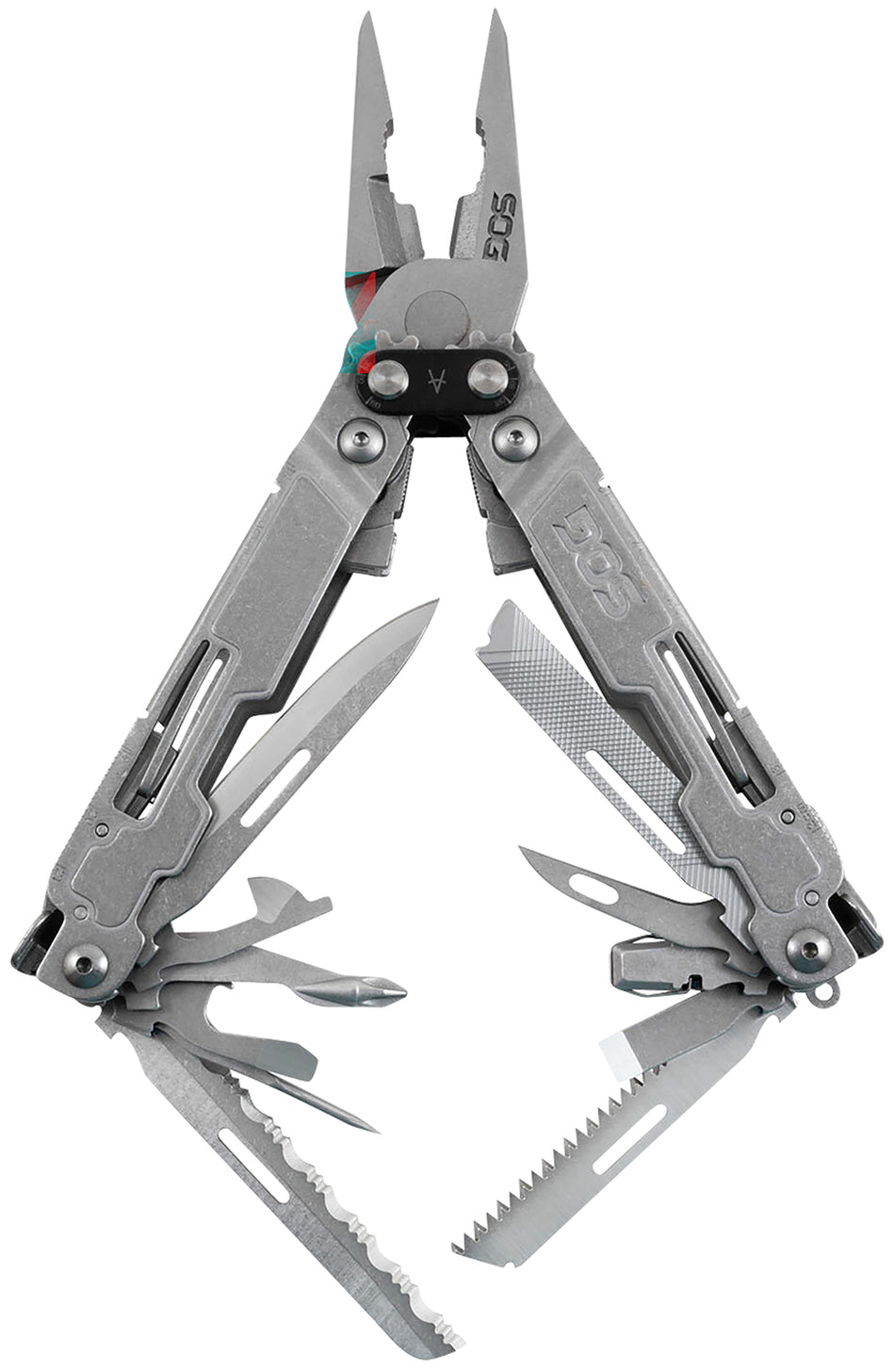 SOG PowerAccess Deluxe Stone Washed SS Multi-Tool 21 Tools Gear-Driven Compound Leverage with Sheath