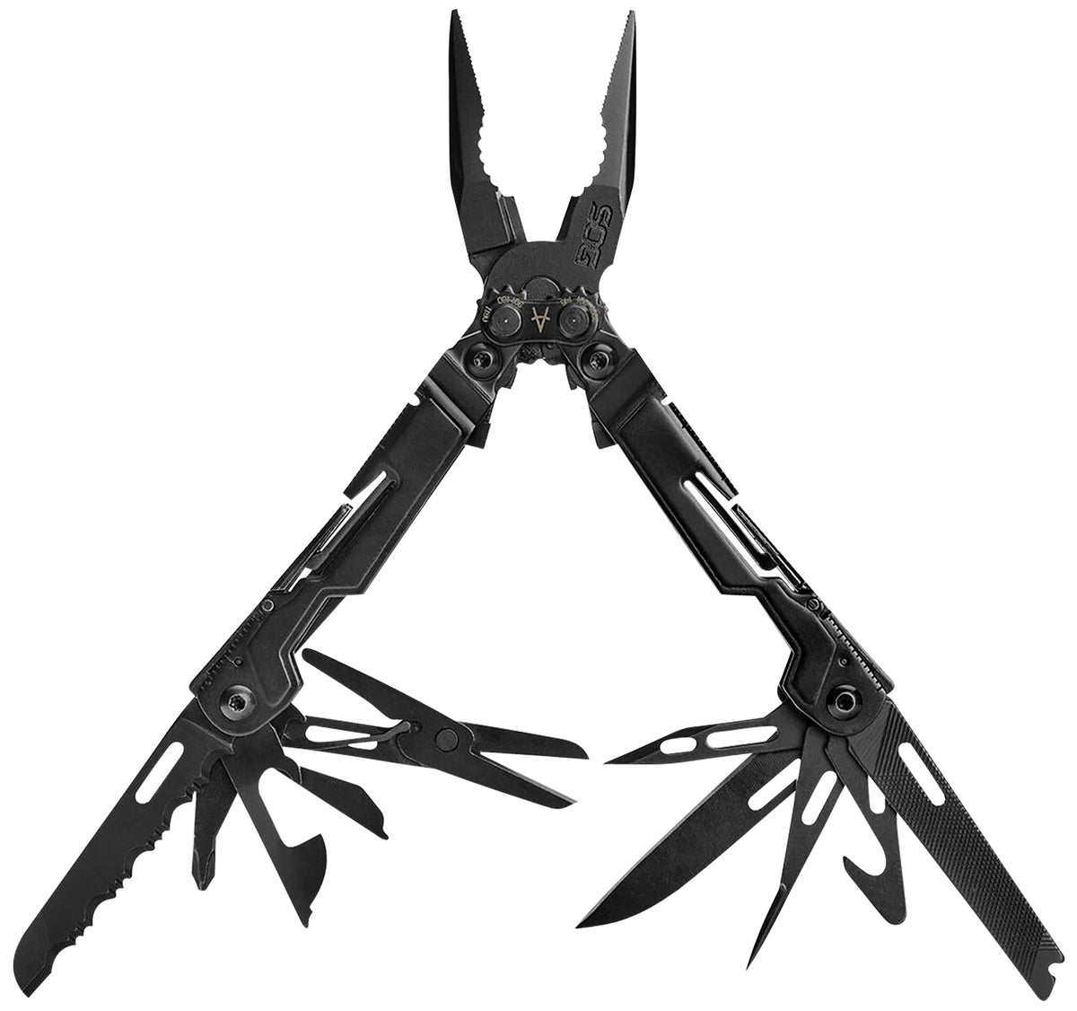 SOG PowerPint Black Hardcoat Anodized Stainless Steel EDC Multi-Tool 5.10" Long 18 Tools Compound Leverage