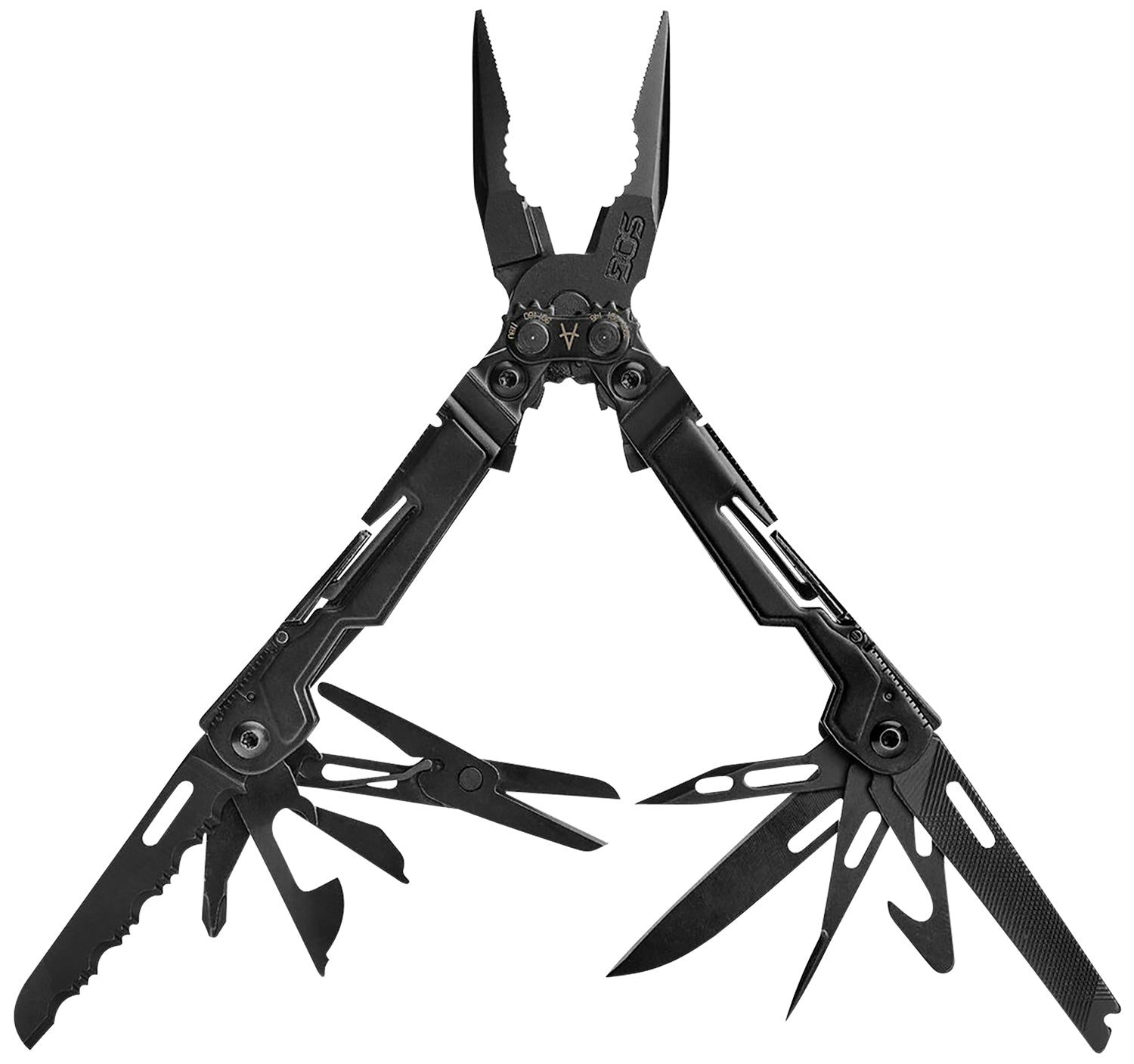 SOG PowerPint Black Hardcoat Anodized Stainless Steel EDC Multi-Tool 5.10" Long 18 Tools Compound Leverage