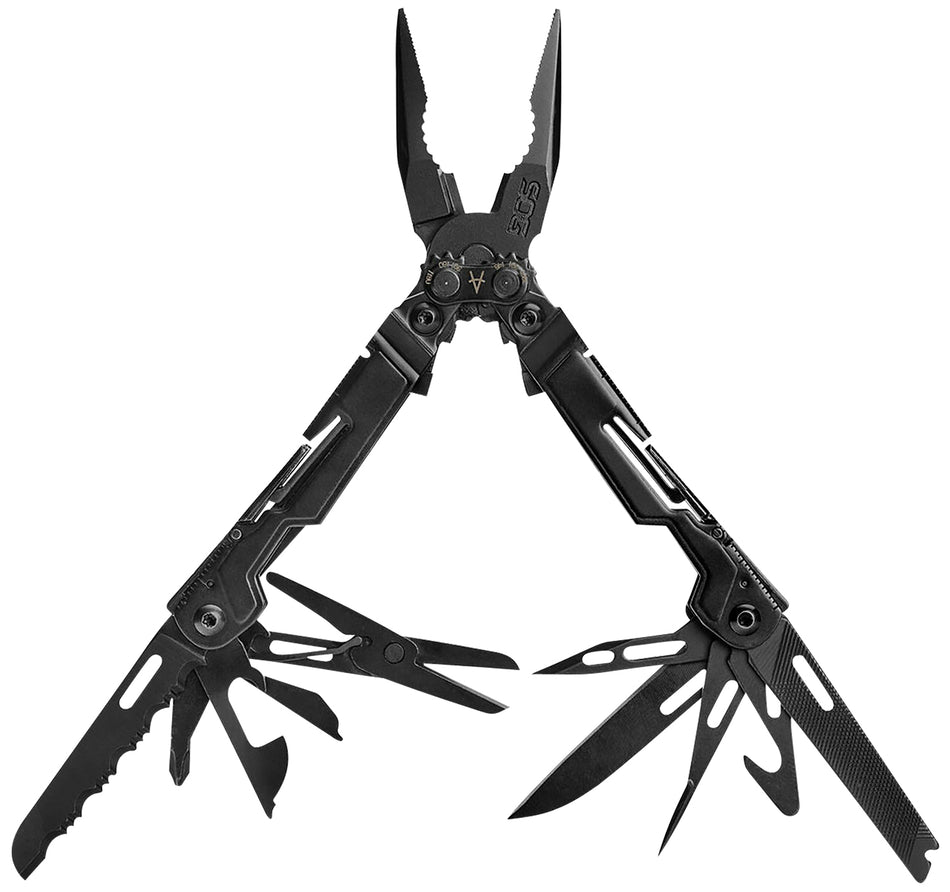 SOG PowerPint Black Hardcoat Anodized Stainless Steel EDC Multi-Tool 5.10" Long 18 Tools Compound Leverage