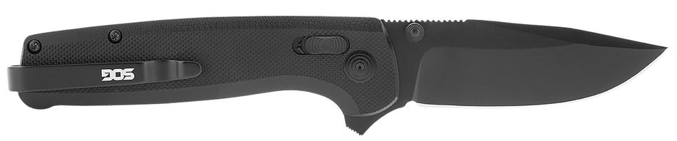 SOG Terminus XR G10 2.95" Folding Clip Point Black D2 Steel Blade with Black Textured G10 Handle and Box Packaging