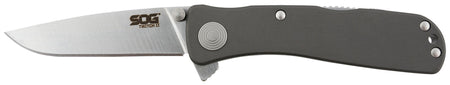 SOG Twitch II Assisted Opening Folder 2.65" Plain Satin AUS-8A Stainless Blade Gray Aluminum Handle Belt Clip Included