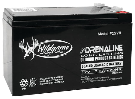 Wildgame Innovations 12V Tab Style Rechargeable Battery Black, Edrenaline Compatible