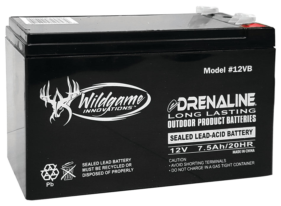 Wildgame Innovations 12V Tab Style Rechargeable Battery Black, Edrenaline Compatible