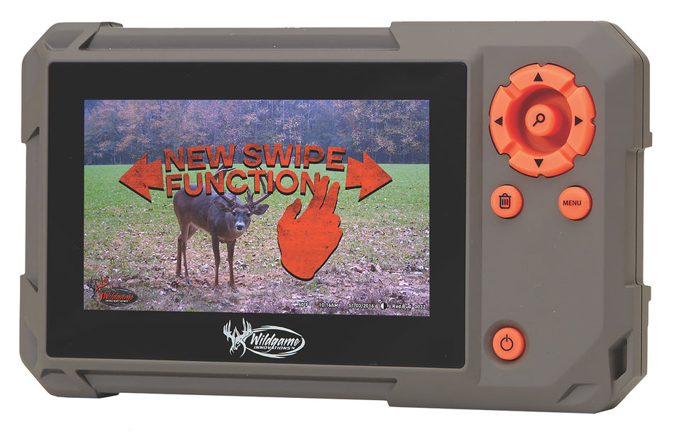Wildgame Innovations Trail Pad Swipe Gray/Orange SD Card Viewer with LCD Touchscreen and USB Port