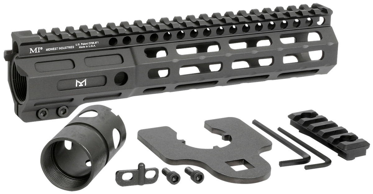 Midwest Industries MINF925 Night Fighter AR Handguard 9.25" M-LOK Black Anodized Aluminum QD Sockets Included