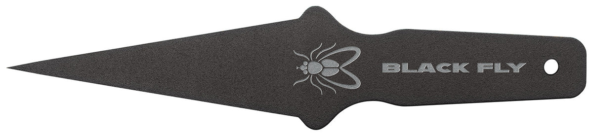 Cold Steel Black Fly Thrower Fixed Plain 1055 Carbon Steel Blade Rust Resistant Finish CS80STMA
