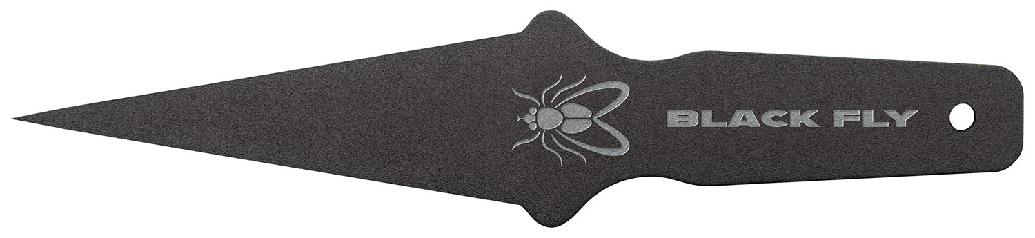Cold Steel Black Fly Thrower Fixed Plain 1055 Carbon Steel Blade Rust Resistant Finish CS80STMA