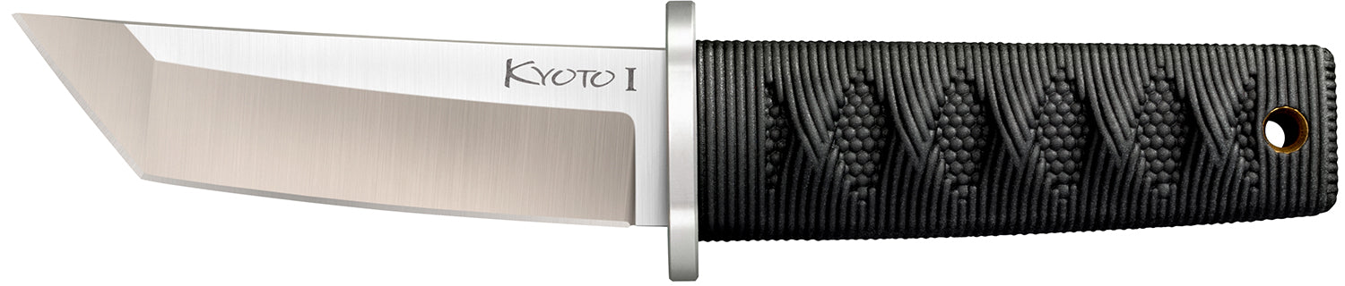 Cold Steel Kyoto I Fixed Tanto 3.25" Plain 8Cr13MoV Stainless Steel Blade Black Kray-Ex Handle CS-17DA