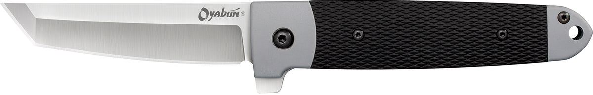 Cold Steel Oyabun CS-26T 3.50" Plain Fold Knife 4034 SS Blade Griv-Ex Black Handle w/TPR Inlay