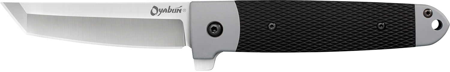 Cold Steel Oyabun CS-26T 3.50" Plain Fold Knife 4034 SS Blade Griv-Ex Black Handle w/TPR Inlay