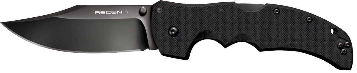 Cold Steel Recon 1 CS27BC 4" Folding Plain Clip Point DLC Coated S35VN Blade Black G10 Handle Pocket Clip Included