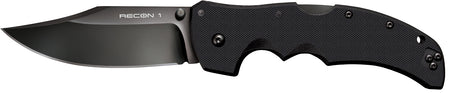 Cold Steel Recon 1 CS27BC 4" Folding Plain Clip Point DLC Coated S35VN Blade Black G10 Handle Pocket Clip Included